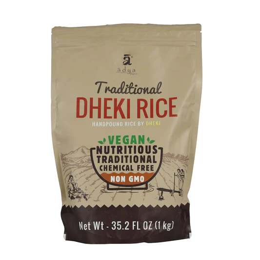 Adya Organics Handpounded Dhekhi Rice - 1kg
